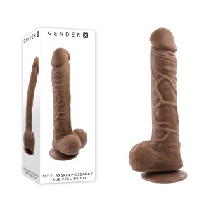 Gender X 10 Inch Flexskin Poseable True Feel Dong - Brown