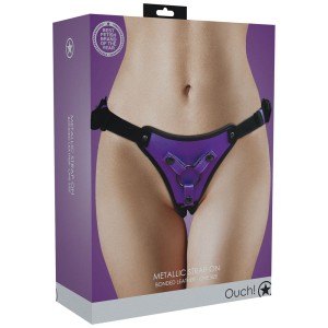 Ouch! Metallic Strap On Harness - Metallic Purple