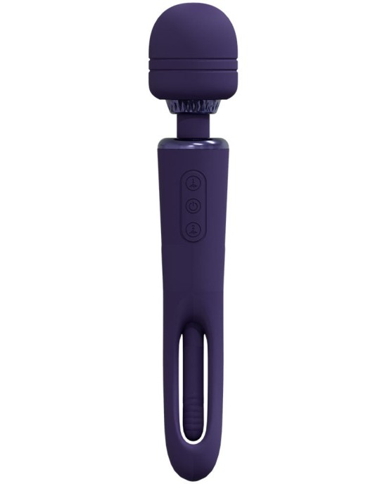 Vive Kiku - Dual End Massage Wand with Flapping Tip - Purple