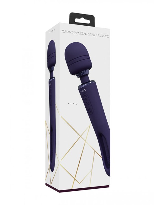 Vive Kiku - Dual End Massage Wand with Flapping Tip - Purple