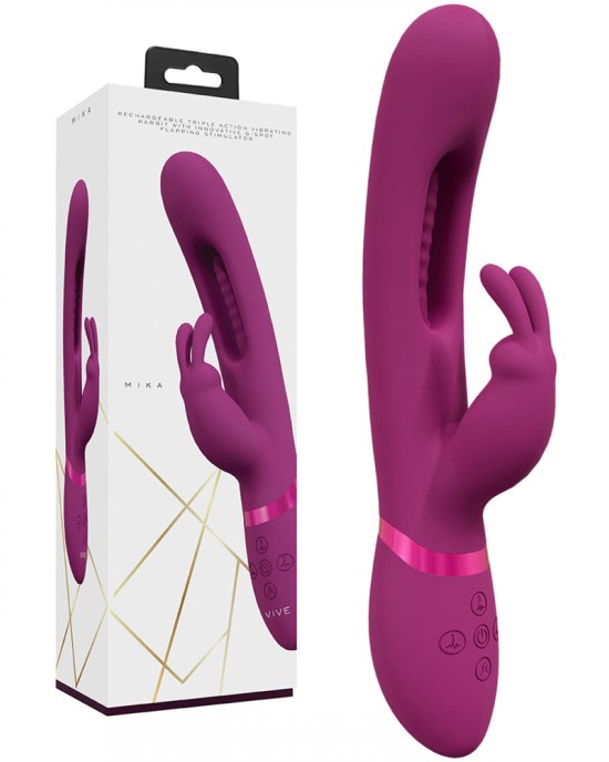 Vive Mika - Rabbit Vibrator with Flapping Shaft  - Pink