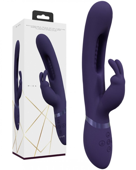 Vive Mika - Rabbit Vibrator with Flapping Shaft - Purple