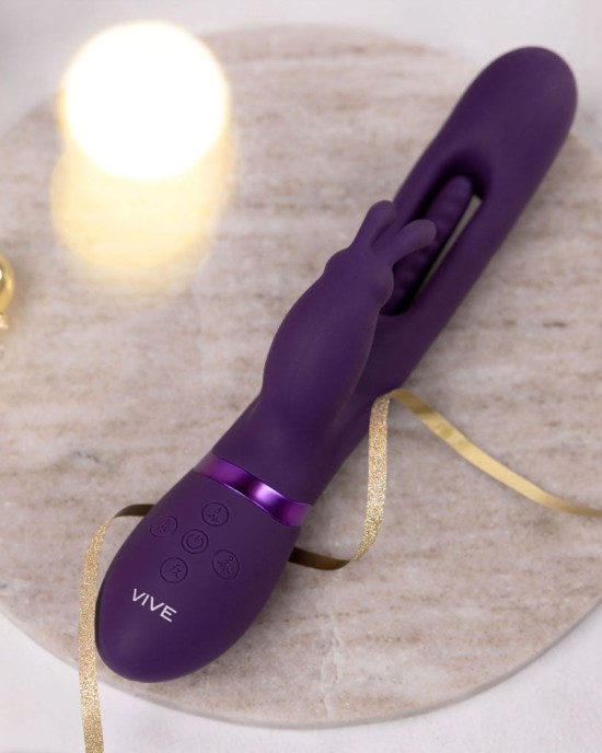 Vive Mika - Rabbit Vibrator with Flapping Shaft - Purple