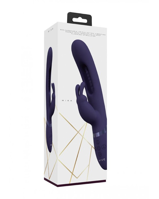 Vive Mika - Rabbit Vibrator with Flapping Shaft - Purple