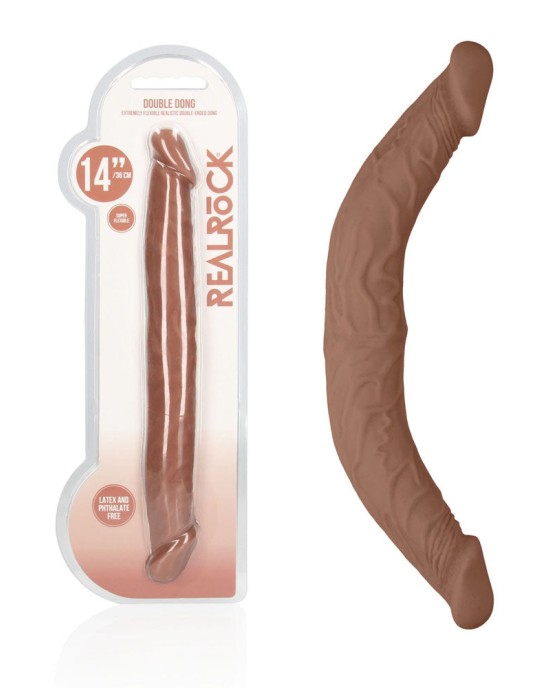 RealRock 14 Inch Double Dildo - Tan