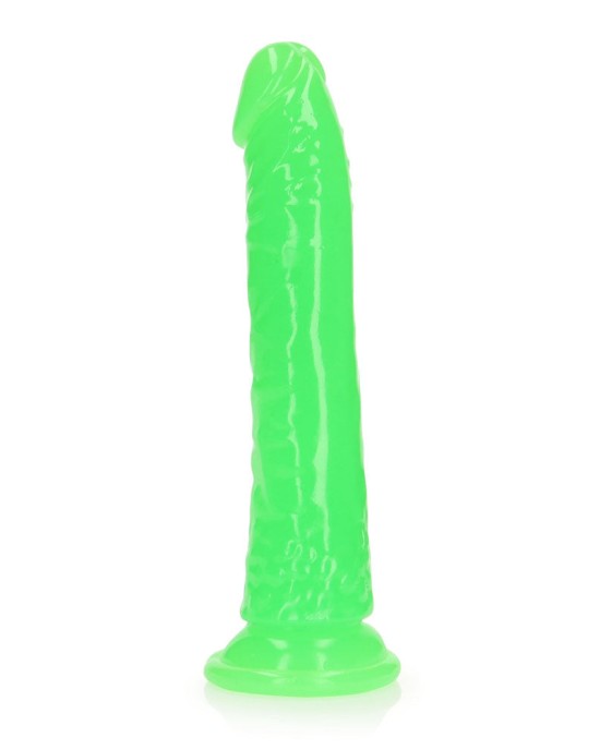 RealRock Slim 7 Inch Glow in the Dark Neon Dildo - Green