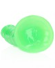 RealRock Slim 7 Inch Glow in the Dark Neon Dildo - Green