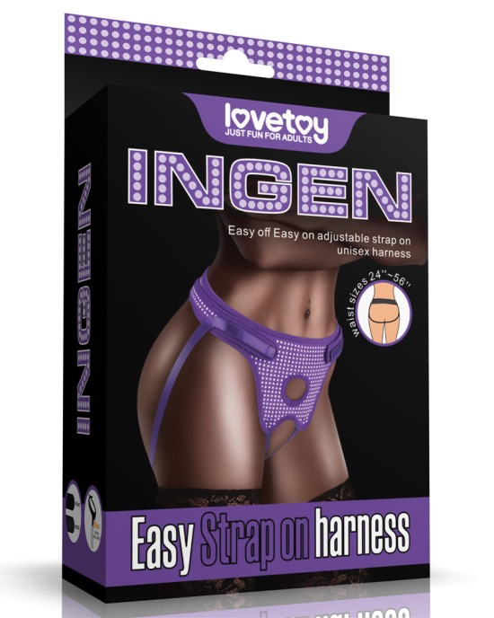 Ingen Easy Adjustable Strap-On Harness - Purple