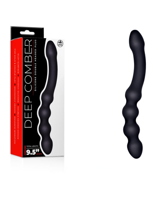 Deep Comber - Black Beaded 9.5 Inch Dildo