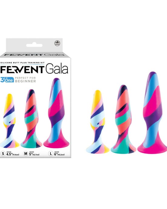 Fervent Gala Anal Training Butt Plugs Kit - Multicoloured