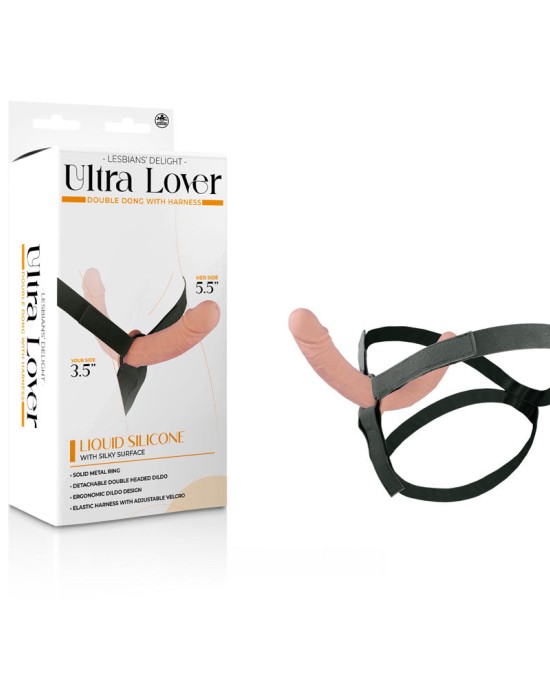 Ultra Lover - Strap-On With 3.5 Inch Internal Dildo - Flesh