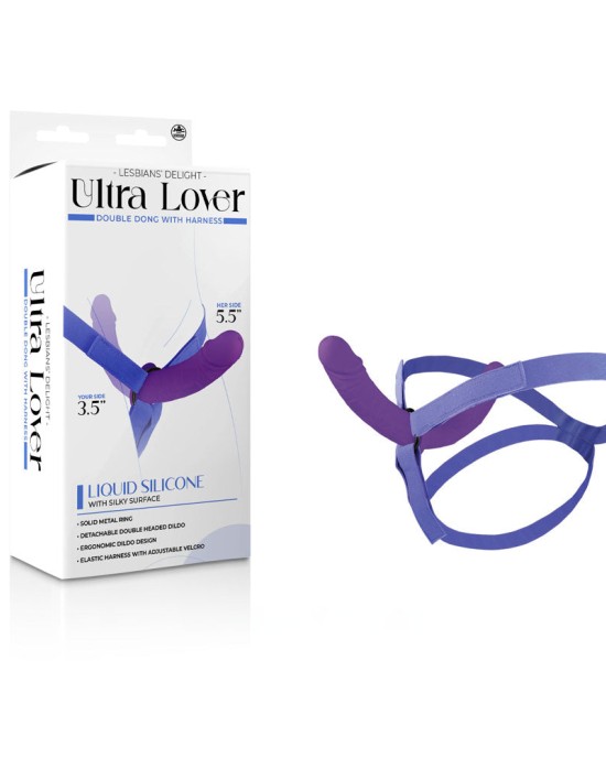 Ultra Lover - Strap-On With 3.5 Inch Internal Dildo - Purple