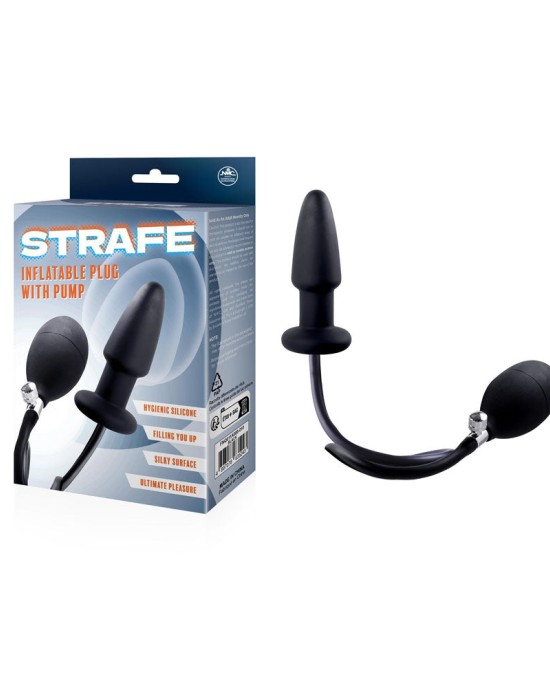 Strafe - Inflatable Butt Plug with Hand Pump - Black