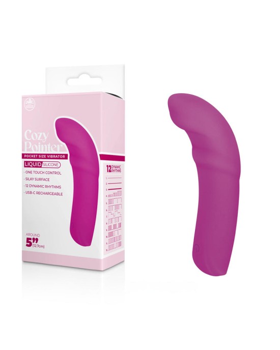 Cozy Pointer - 12.7cm Curved Mini Vibrator - Pink