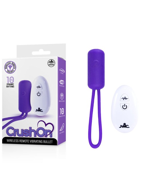 Crush On - Vibrating Bullet with Wireless Remote - Purple