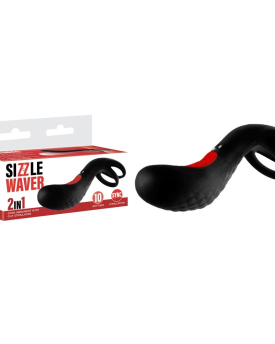 Sizzle Waver - Black Vibrating Cock Ring