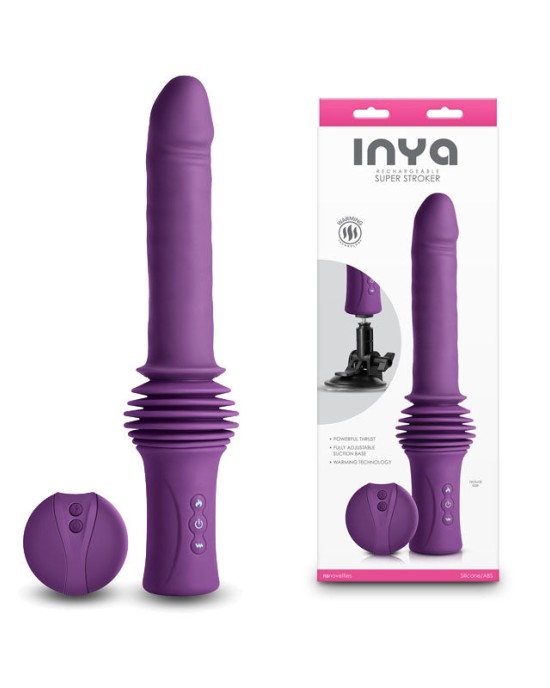 InYa Super Stroker - Thrusting Vibrator With Remote Control & Stand - Purple