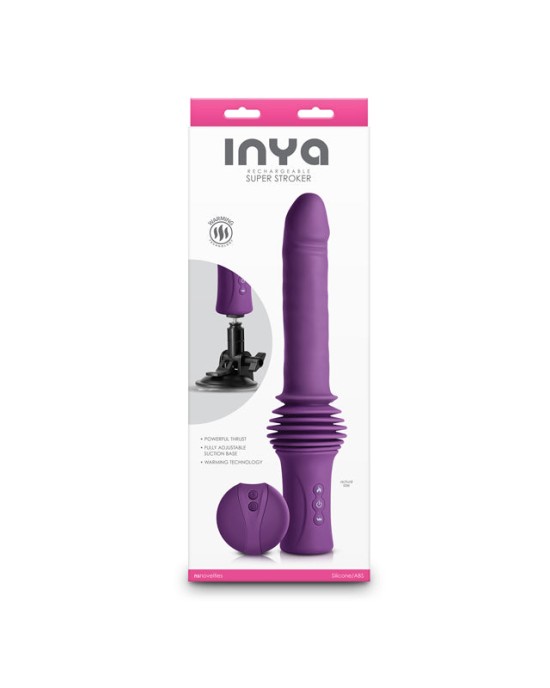 InYa Super Stroker - Thrusting Vibrator With Remote Control & Stand - Purple