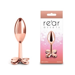 Rear Assets Clover Metallic Butt Plug - Rose Gold