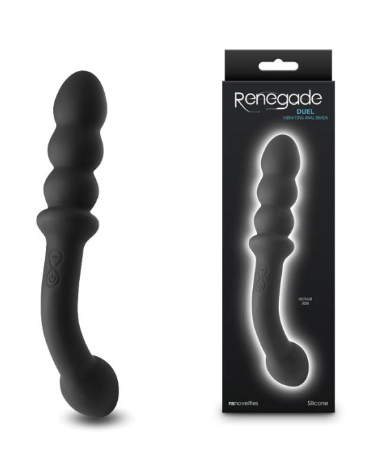 Renegade Duel - Vibrating Double Ended Anal Wand - Black