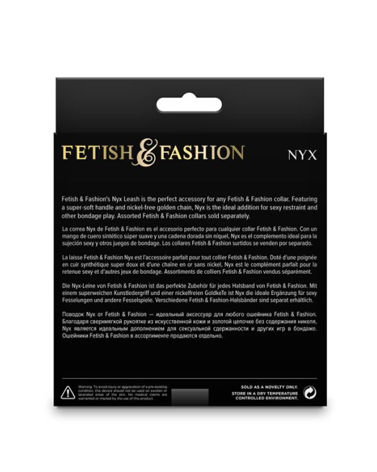 Fetish & Fashion - Nyx Leash - Black/Gold