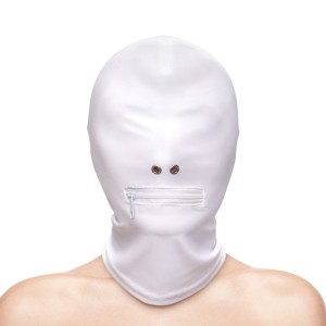 Fetish & Fashion - Zippered Mouth Hood - White