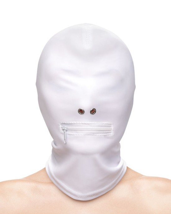 Fetish & Fashion - Zippered Mouth Hood - White