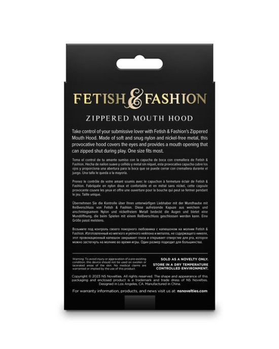 Fetish & Fashion - Zippered Mouth Hood - White