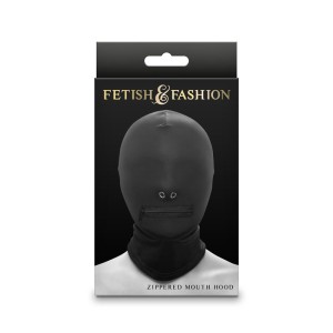 Fetish & Fashion - Zippered Mouth Hood - Black