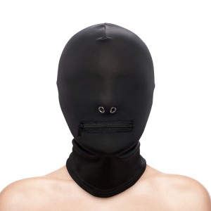 Fetish & Fashion - Zippered Mouth Hood - Black