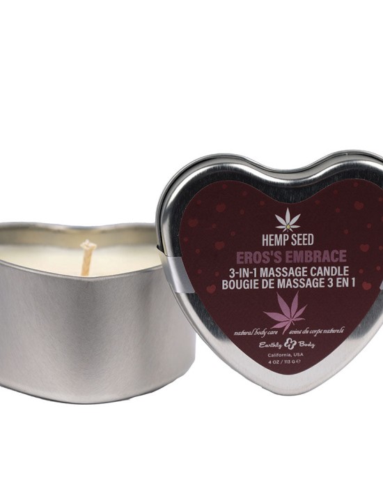 EB Hemp Seed 3 in 1 Massage Heart Candle - Aphrodite's Aphrodisiac -113g