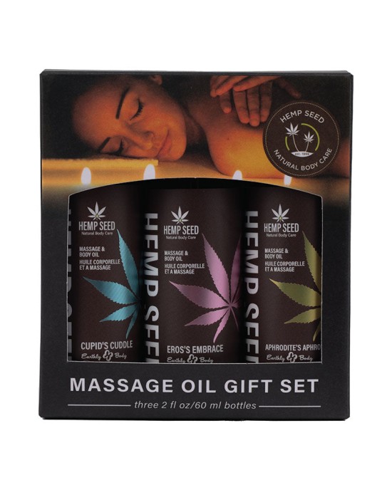 Hemp Seed Massage Oil Trio Gift Set - 3 Pack