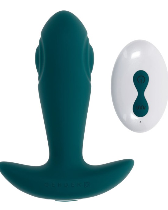 Gender X Tunnel Tapper - Butt Plug With Wireless Remote - Teal