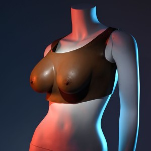 Gender X Undergarments - Brown Wearable Breasts Plate C-Cup - Dark