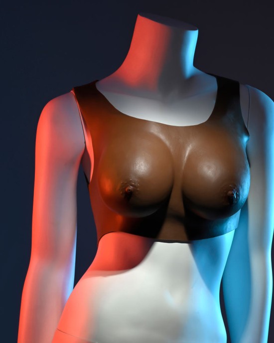 Gender X Undergarments - Brown Wearable Breasts Plate C-Cup - Dark