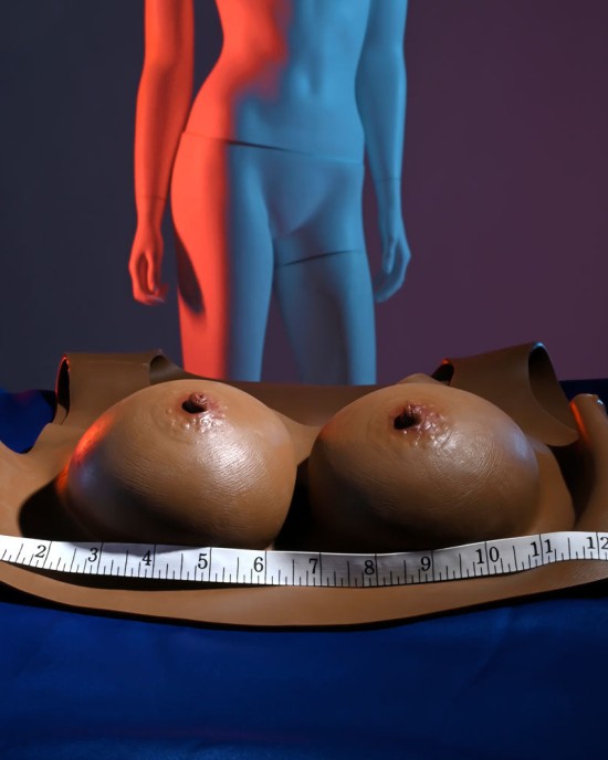 Gender X Undergarments - Brown Wearable Breasts Plate C-Cup - Dark