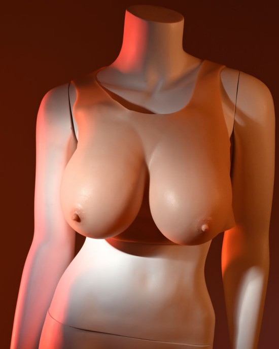 Gender X Undergarments - Flesh Wearable Breast Plate E-Cup - Light