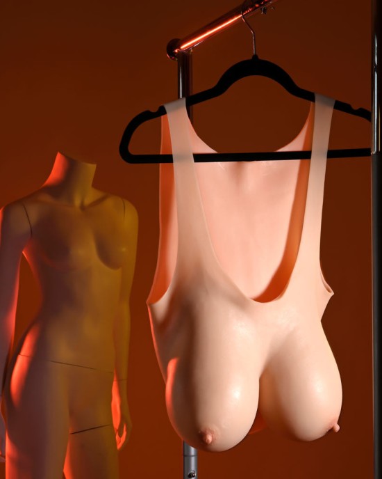 Gender X Undergarments - Flesh Wearable Breast Plate E-Cup - Light