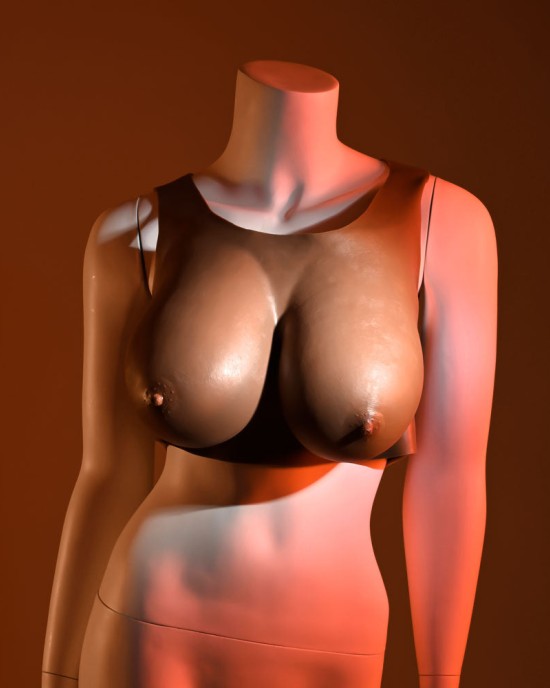 Gender X Undergarments - Brown Wearable Breast Plate E-Cup - Dark