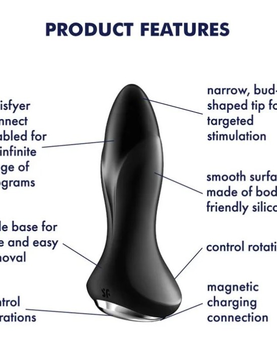 Satisfyer Rotator Plug 1 - Rimming Butt Plug With App Control - Black