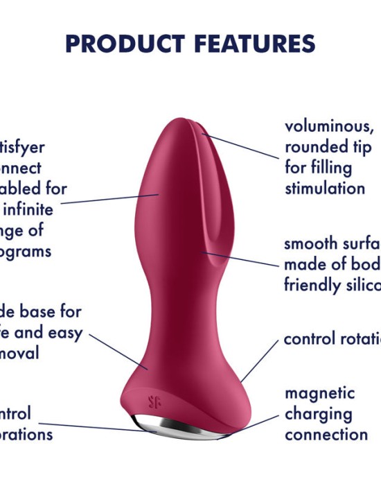 Satisfyer Rotator Plug 2 - Rimming Butt Plug With App Control - Fuschia