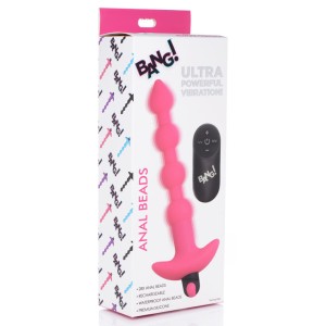 Bang! Vibrating Anal Beads With Wireless Remote - Pink