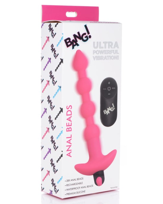 Bang! Vibrating Anal Beads With Wireless Remote - Pink