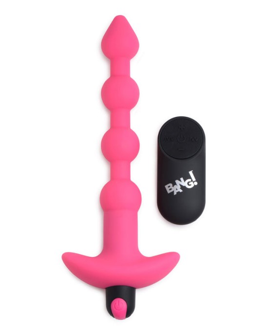 Bang! Vibrating Anal Beads With Wireless Remote - Pink