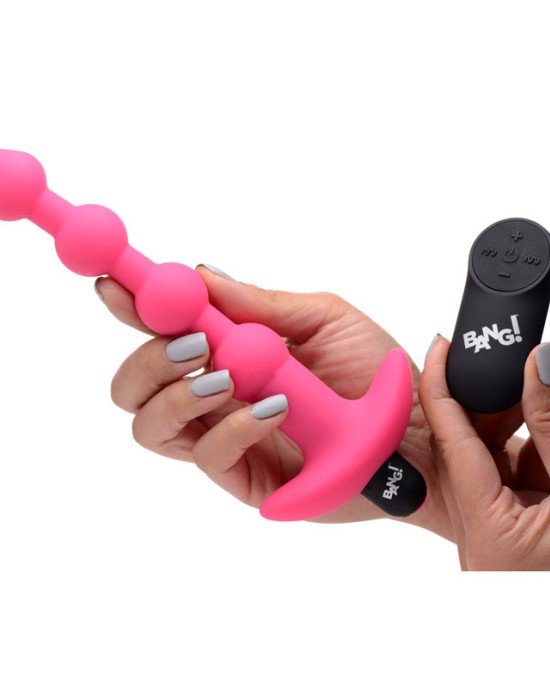 Bang! Vibrating Anal Beads With Wireless Remote - Pink