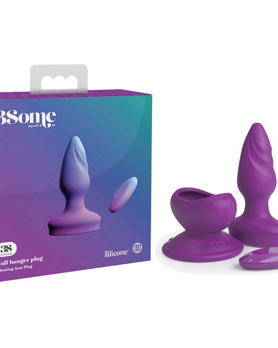 3Some Wall Banger Plug - Vibrating Butt Plug With Wireless Remote - Purple