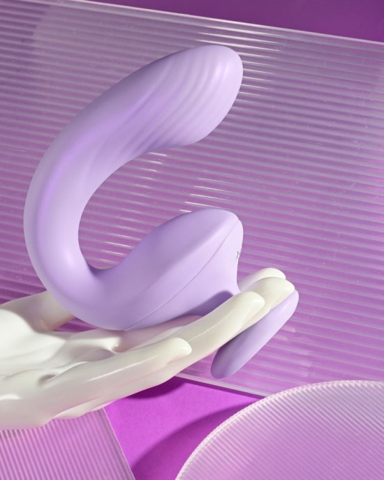 Playboy Pleasure Rev Me Up - Dual Motor Curved Vibrator - Purple