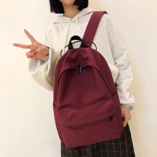 Solid Canvas Backpack For Teenagers Women Casual Large Capacity Solid Canvas Backpack For Teenagers Women Casual Large Capacity