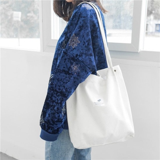 Dream Capacity Corduroy Tote Casual Solid Color Shoulder Bag Dream Capacity Corduroy Tote Casual Solid Color Shoulder Bag