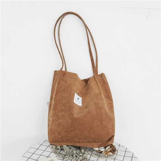 Dream Capacity Corduroy Tote Casual Solid Color Shoulder Bag Dream Capacity Corduroy Tote Casual Solid Color Shoulder Bag